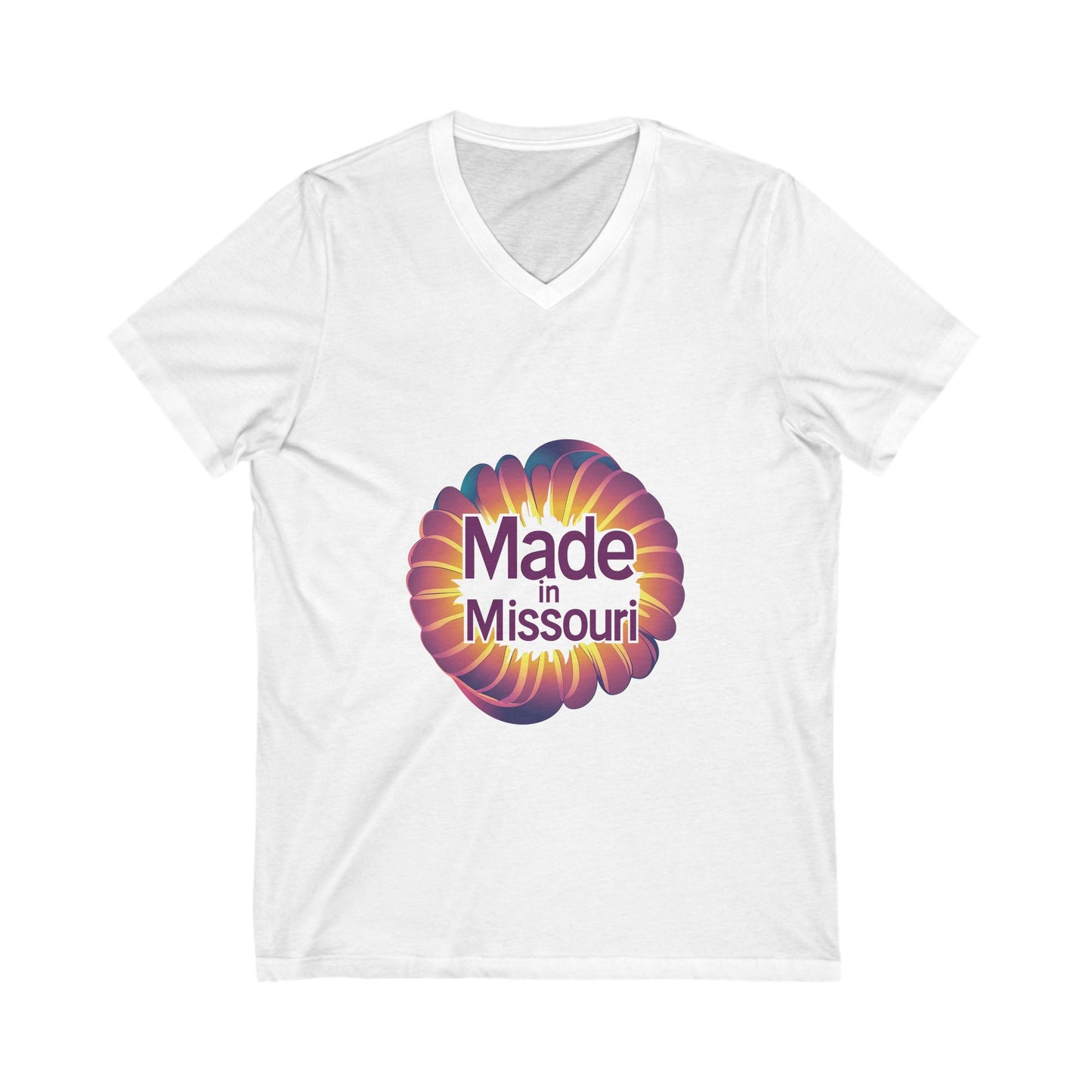 Made in Missouri Retro Sunrise V-Neck T-Shirt | State Pride Unisex Tee