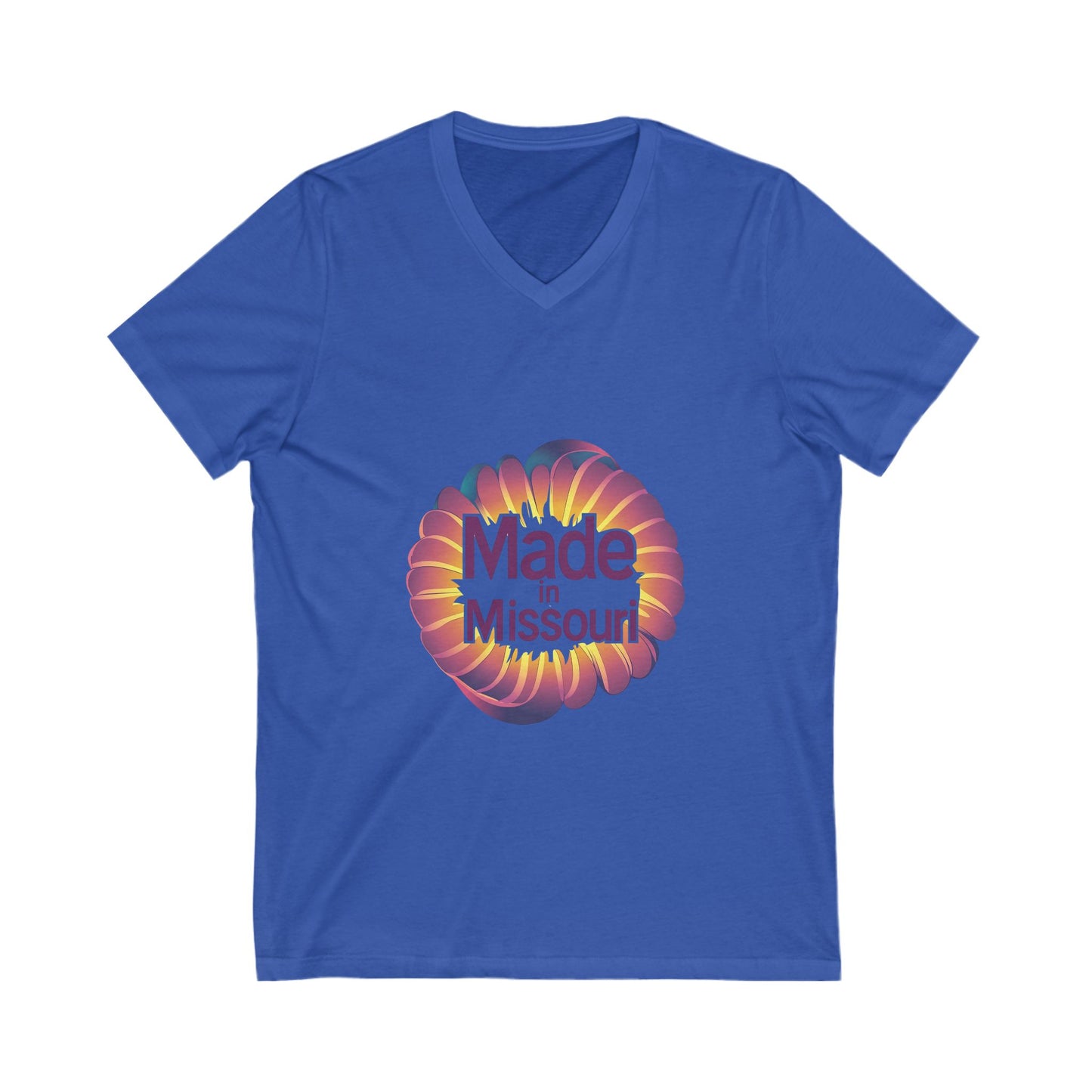 Made in Missouri Retro Sunrise V-Neck T-Shirt | State Pride Unisex Tee