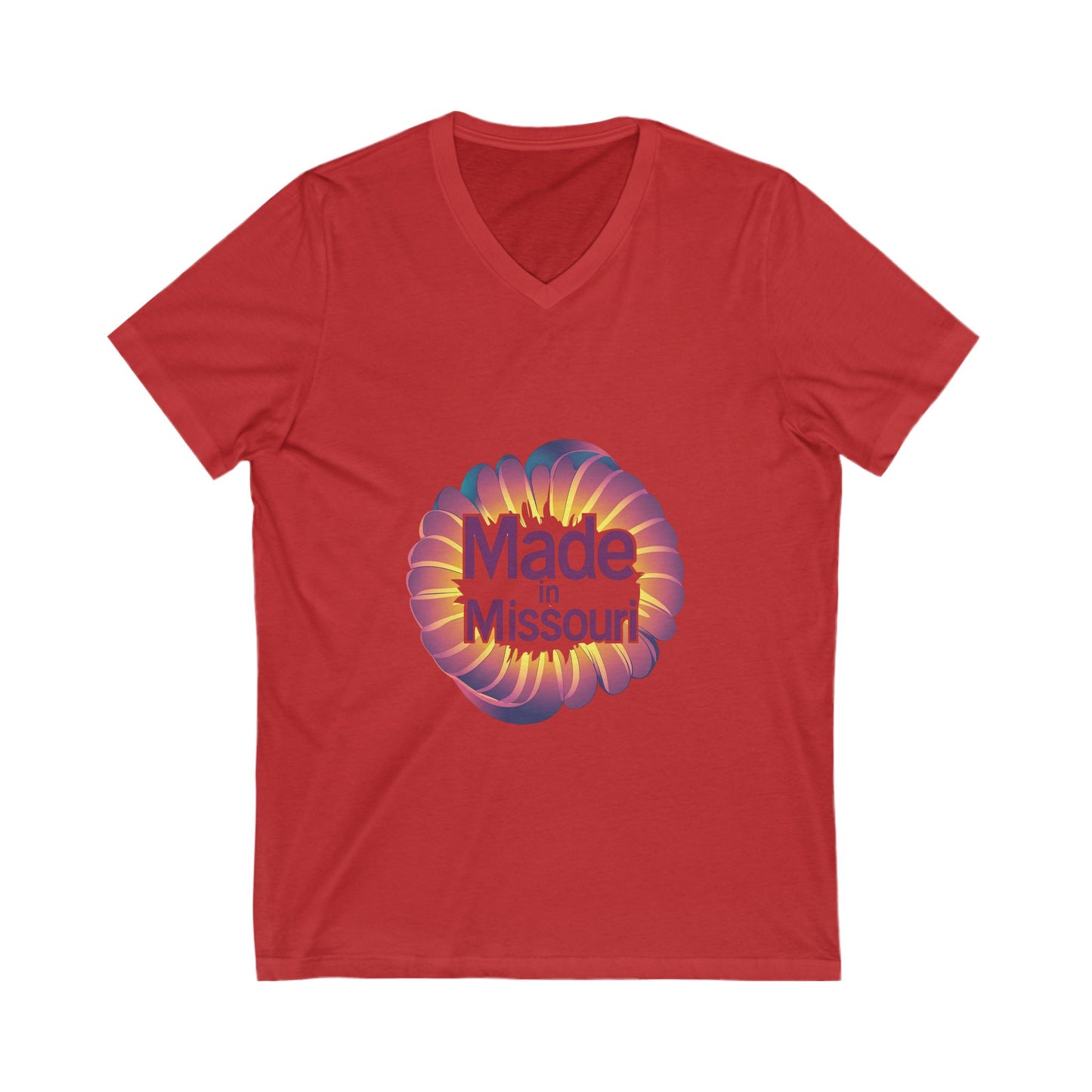 Made in Missouri Retro Sunrise V-Neck T-Shirt | State Pride Unisex Tee
