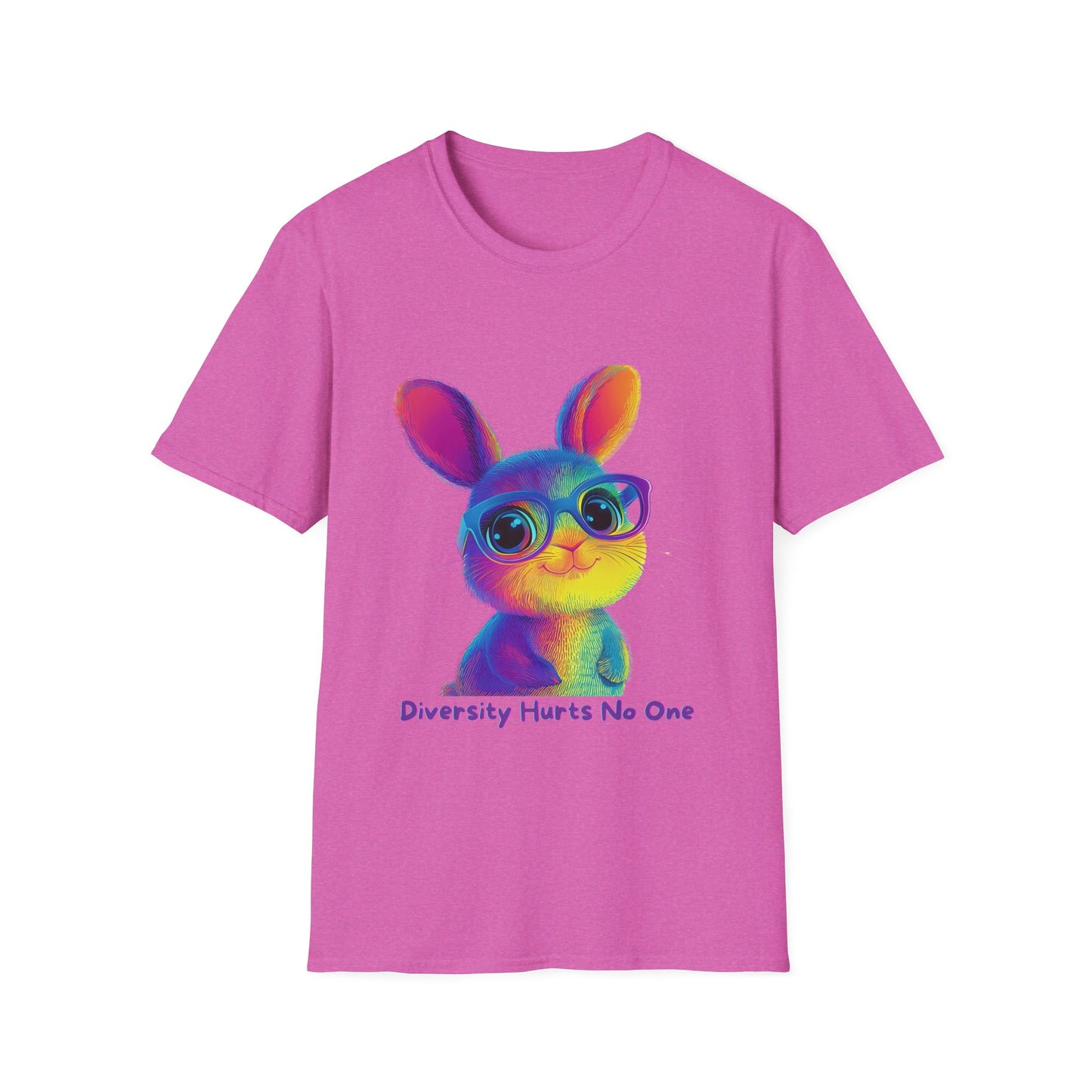 Rainbow Bunny Diversity T-Shirt | Inclusive Kawaii Unisex Tee