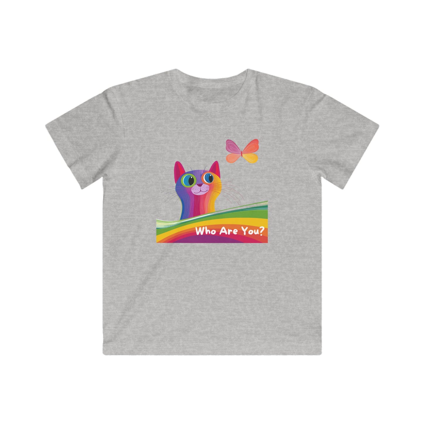 Rainbow Cat Kids T-Shirt | LGBTQ Pride Kitten | Identity Affirming Youth Tee