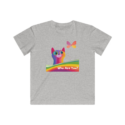 Rainbow Cat Kids T-Shirt | LGBTQ Pride Kitten | Identity Affirming Youth Tee