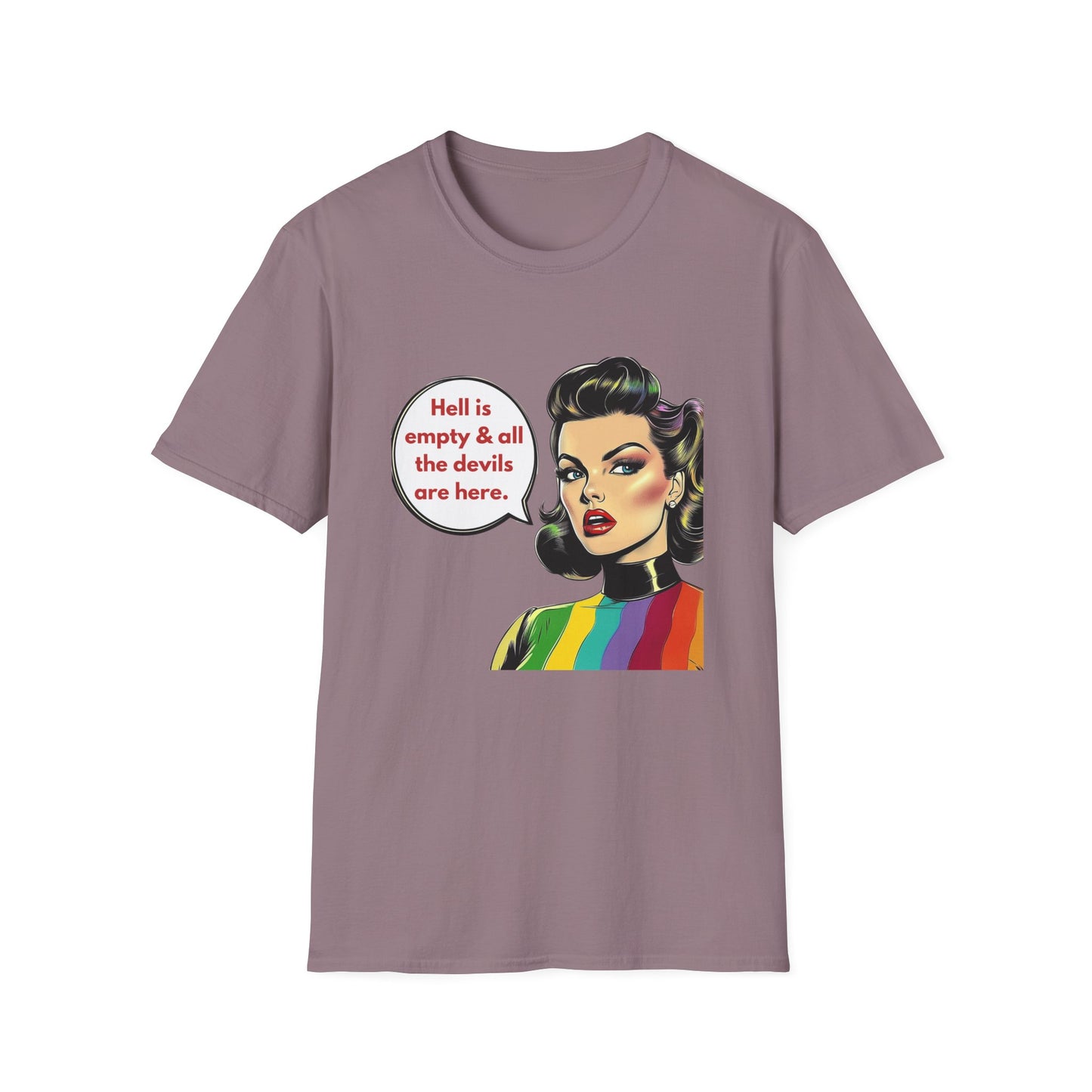 Hell Is Empty Rainbow Pride T-Shirt | Retro Feminist Unisex Tee