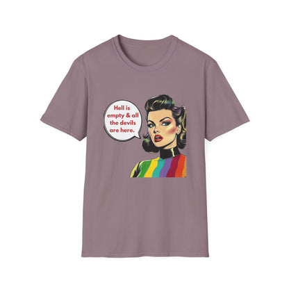 Hell Is Empty Rainbow Pride T-Shirt | Retro Feminist Unisex Tee