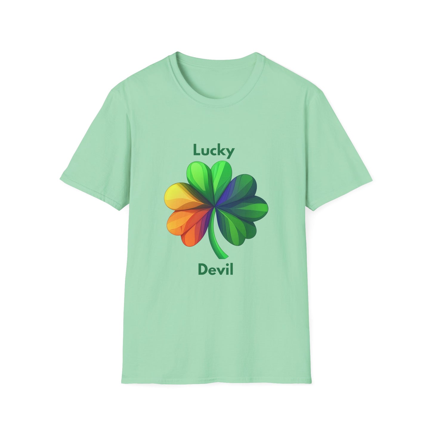 Lucky Devil Rainbow Clover T-Shirt | Pride Shamrock Tee