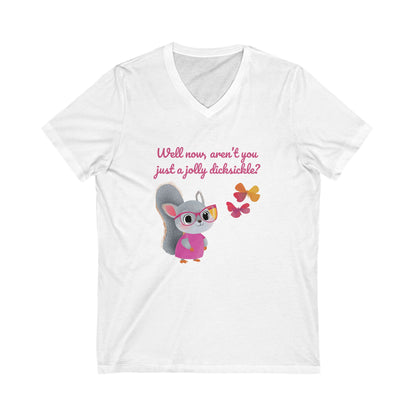Jolly Delichick Kawaii Mouse V-Neck T-Shirt | Cute Sassy Animal Unisex Tee
