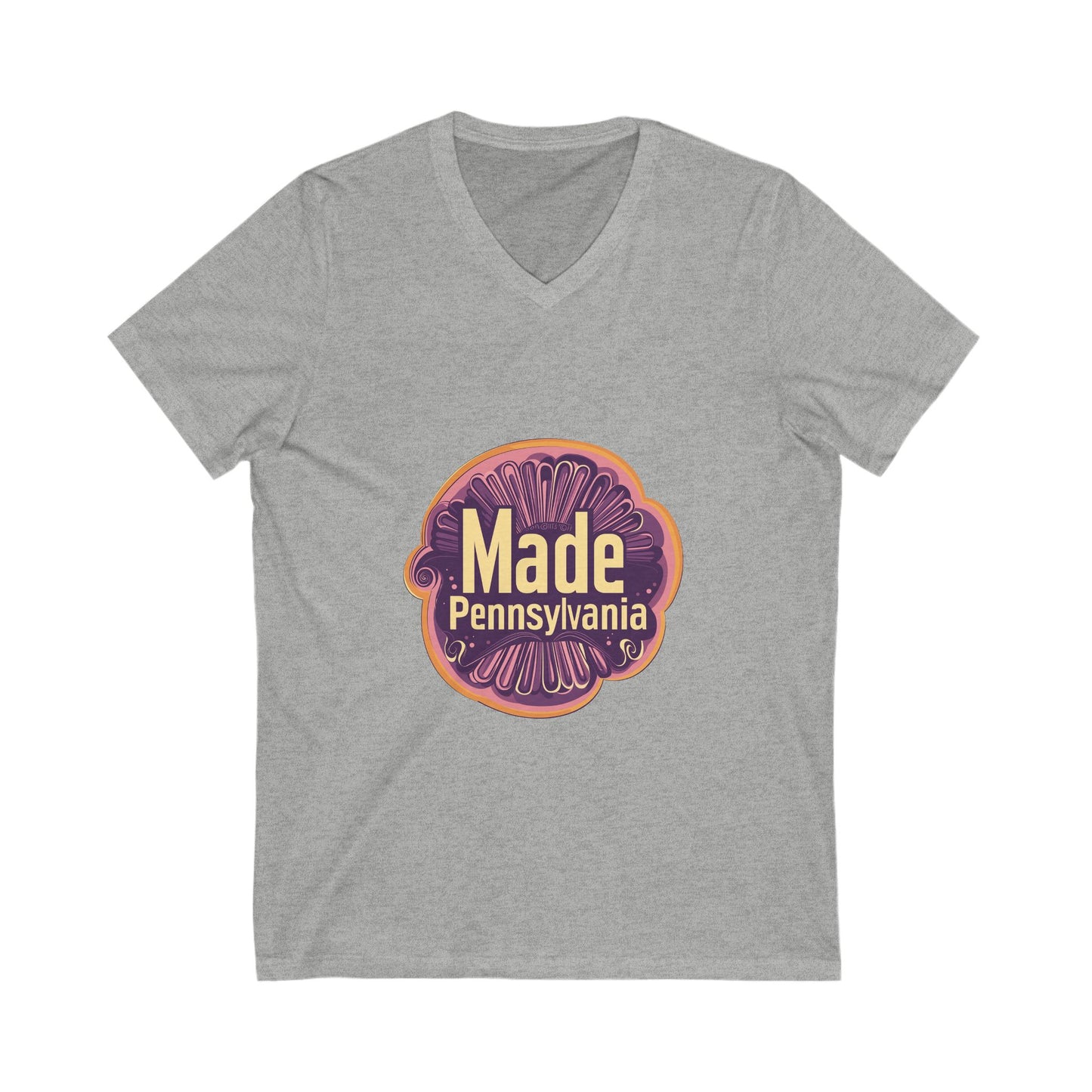 Made in Pennsylvania V-Neck T-Shirt | Vintage State Pride Design | Retro Local Unisex Tee