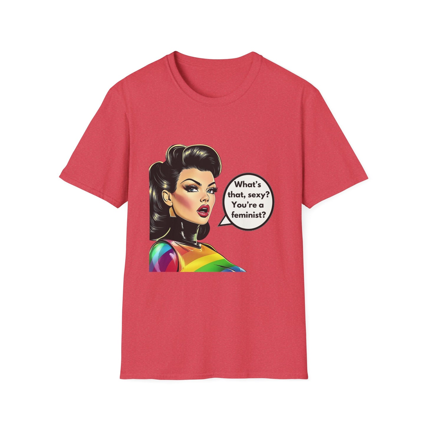 Feminist Pin Up Rainbow T-Shirt | LGBTQ+ Pride Statement Tee