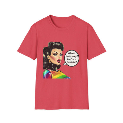 Feminist Pin Up Rainbow T-Shirt | LGBTQ+ Pride Statement Tee