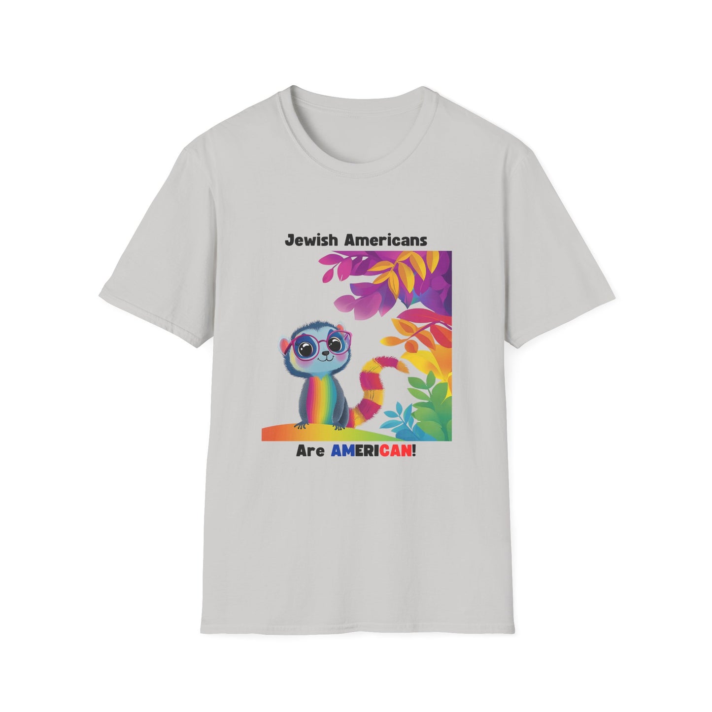 Rainbow Lemur Jewish Pride T-Shirt | Kawaii Activist Unisex Tee | Jewish American Solidarity