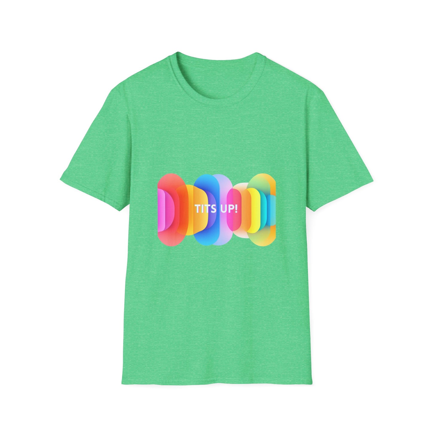 Colorful TITS UP! Unisex T-Shirt | Motivational Rainbow Pride Tee