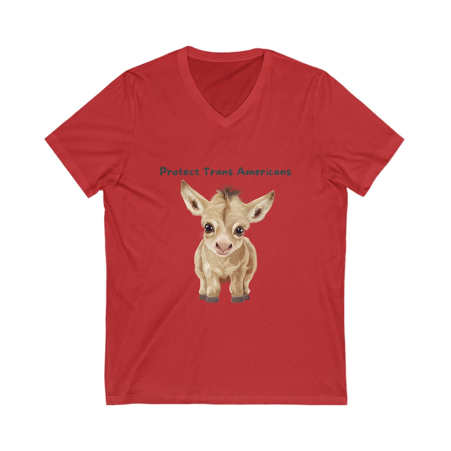 Title: Kawaii Donkey V-Neck | Sweet Animal Rights Tee | Cute Pet Activism
