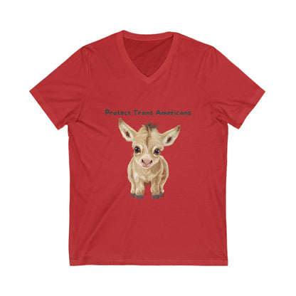 Title: Kawaii Donkey V-Neck | Sweet Animal Rights Tee | Cute Pet Activism