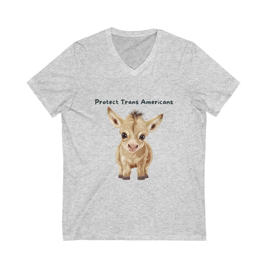 Title: Kawaii Donkey V-Neck | Sweet Animal Rights Tee | Cute Pet Activism