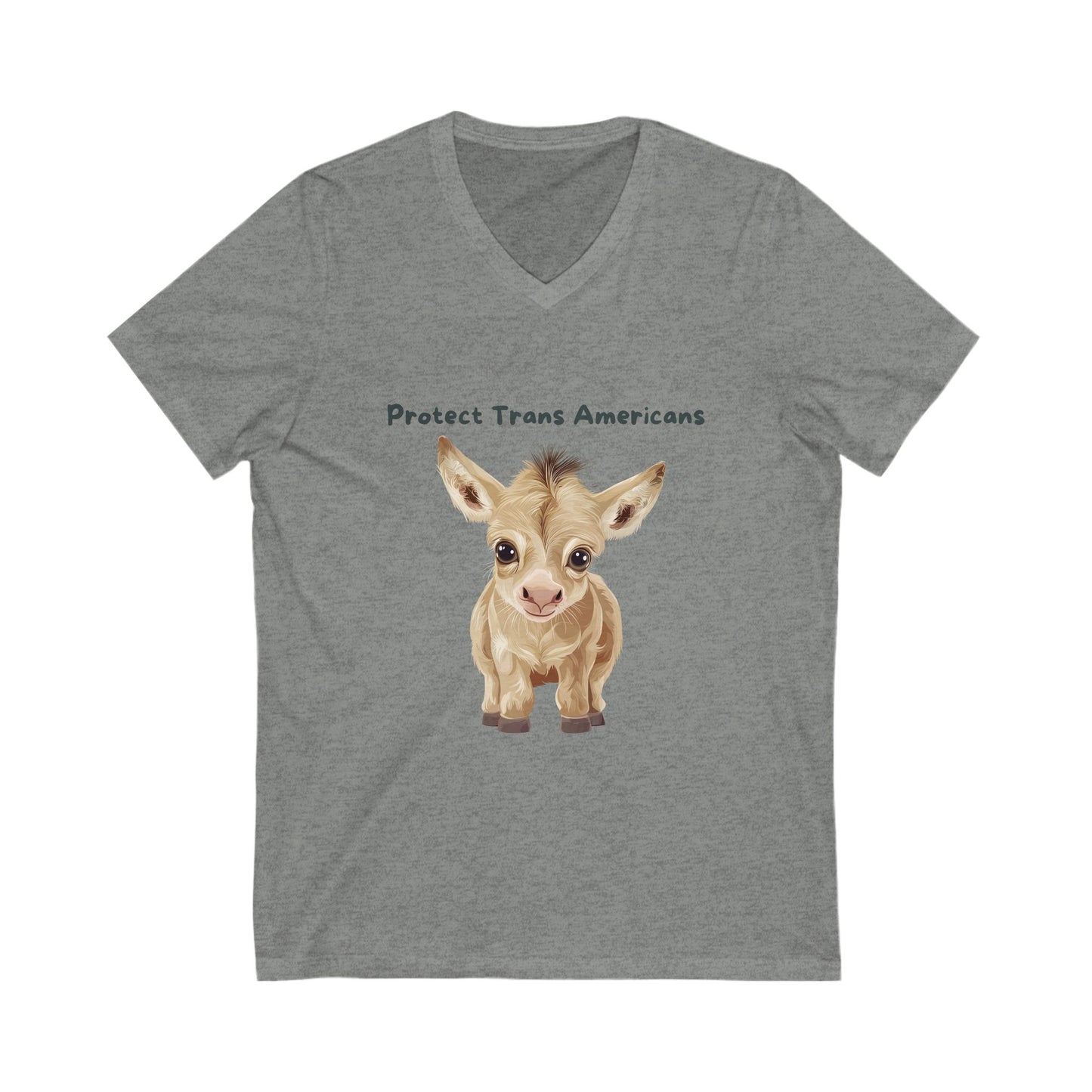 Title: Kawaii Donkey V-Neck | Sweet Animal Rights Tee | Cute Pet Activism