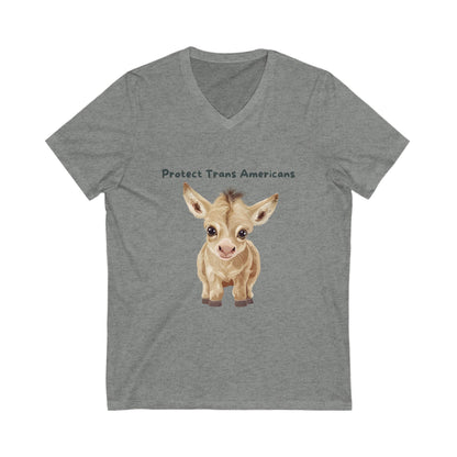 Title: Kawaii Donkey V-Neck | Sweet Animal Rights Tee | Cute Pet Activism