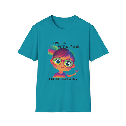 Rainbow Hair WTF Self-Talk Kawaii T-Shirt | Funny Unisex Tee