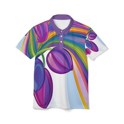 Rainbow Tulip All-Over Print Polo Shirt | LGBTQ+ Pride Fashion