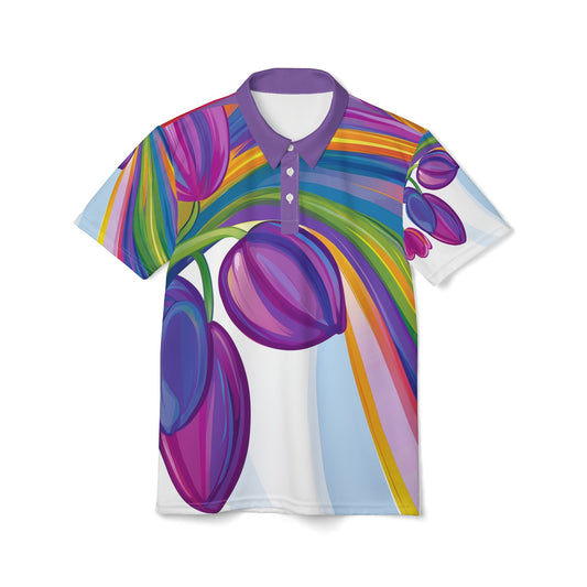 Rainbow Tulip All-Over Print Polo Shirt | LGBTQ+ Pride Fashion