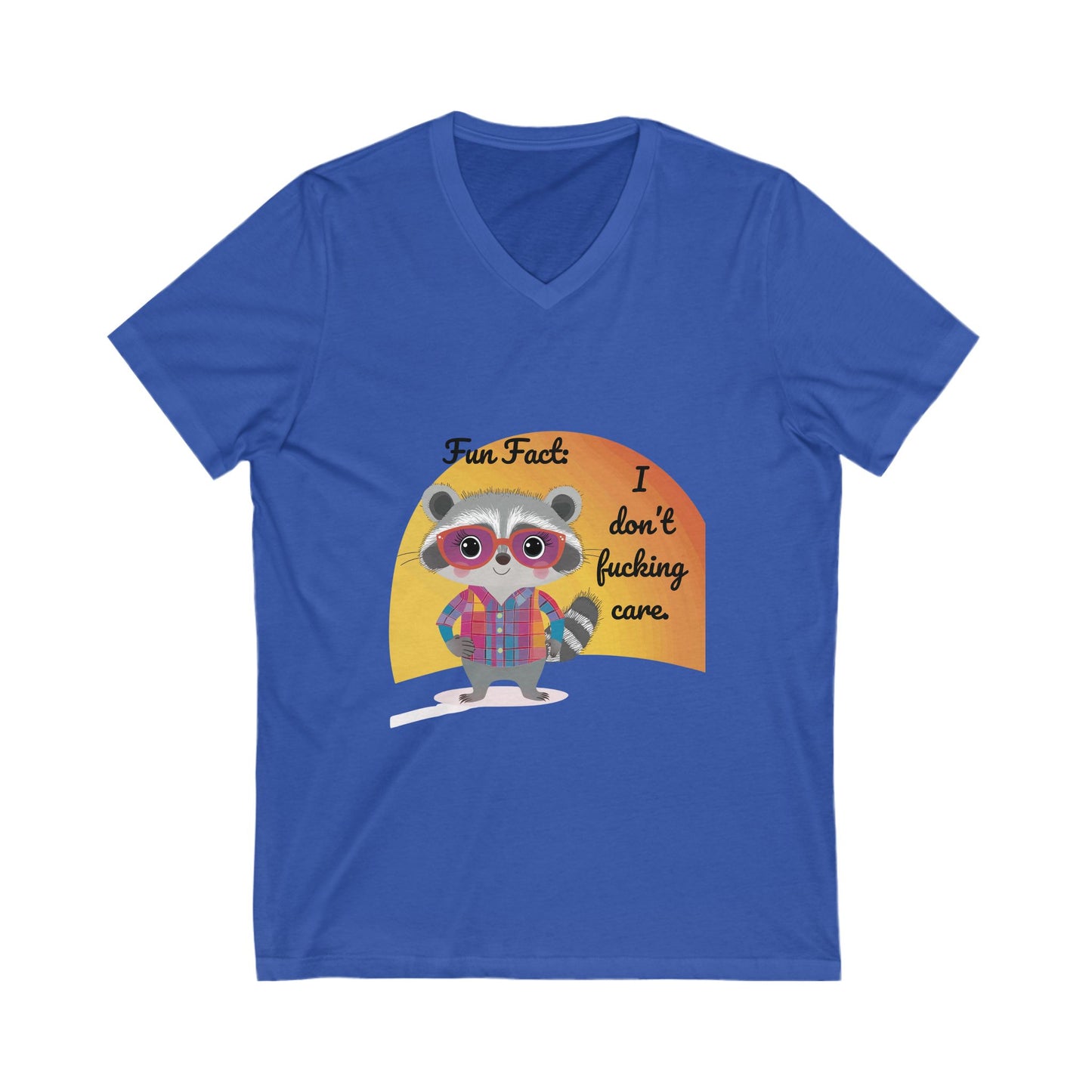 Fun Fact Raccoon V-Neck Tee | Kawaii Attitude Unisex T-Shirt