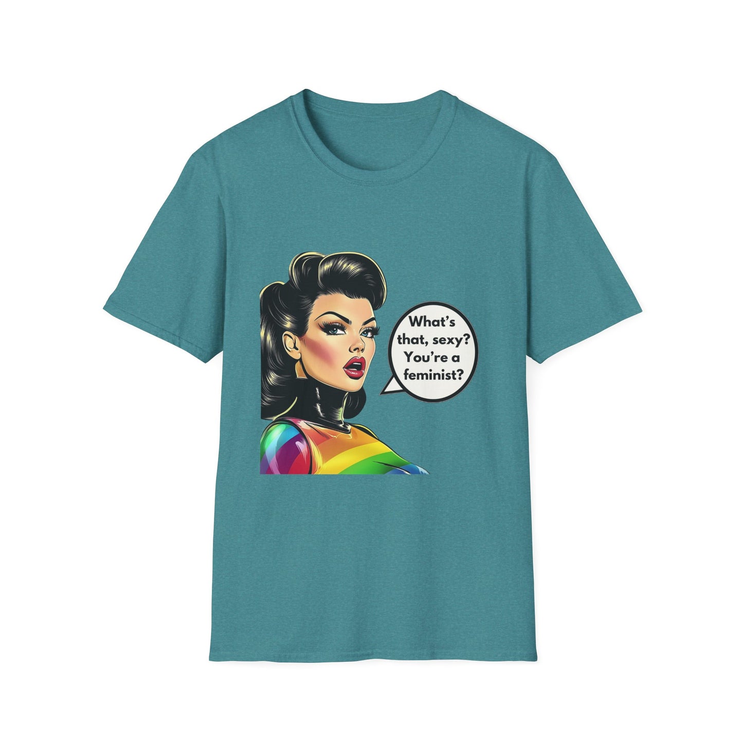Feminist Pin Up Rainbow T-Shirt | LGBTQ+ Pride Statement Tee