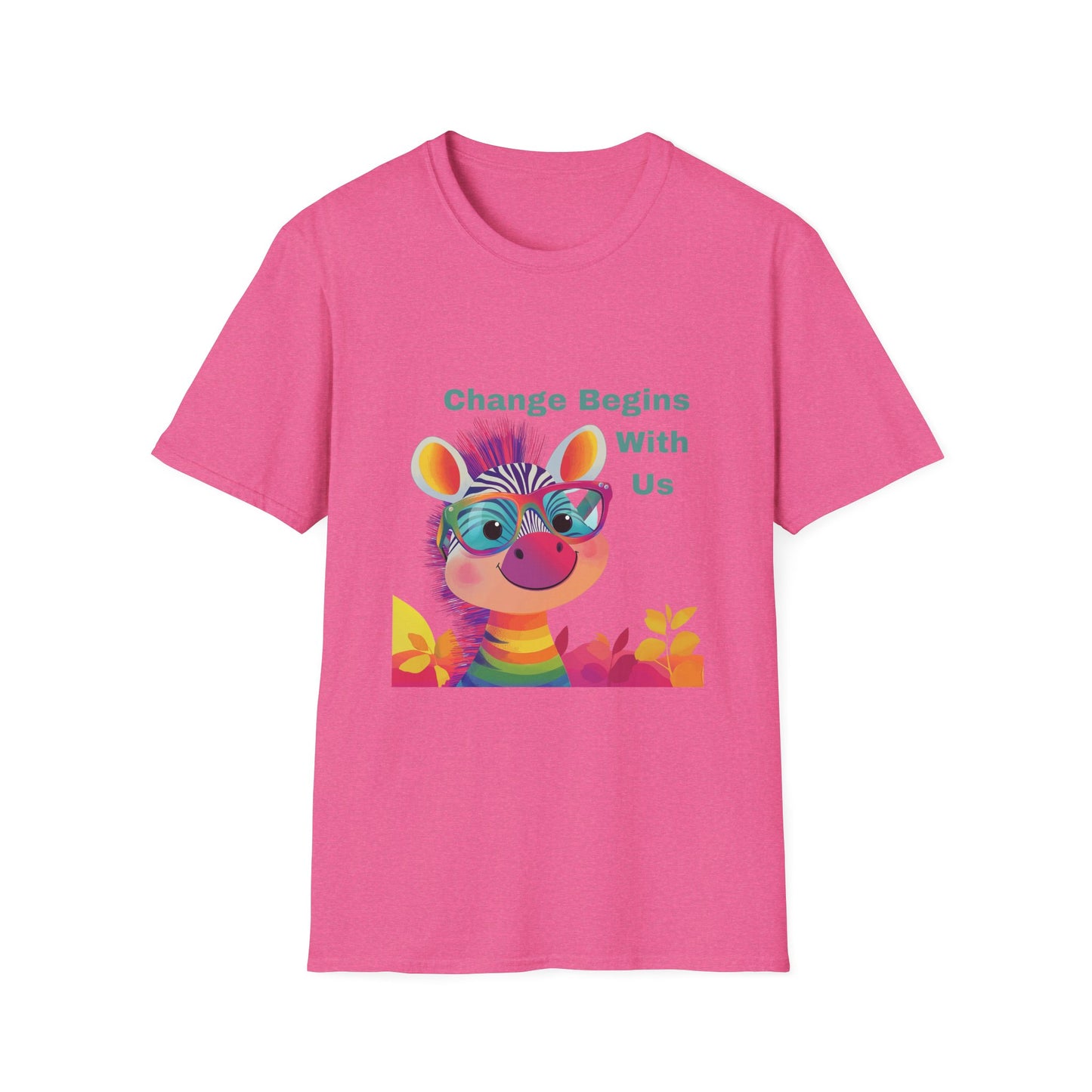 Rainbow Zebra Change Maker T-Shirt | Kawaii Activist Unisex Tee