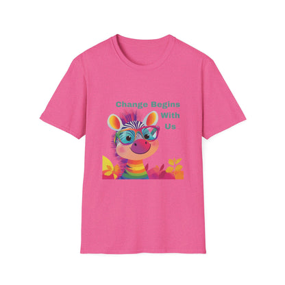 Rainbow Zebra Change Maker T-Shirt | Kawaii Activist Unisex Tee