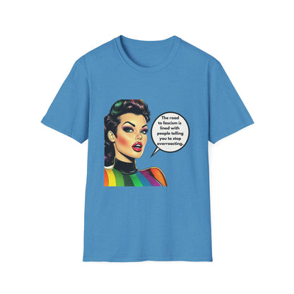 Road to Fascism Political Statement T-Shirt | Retro Pop Art Unisex Tee
