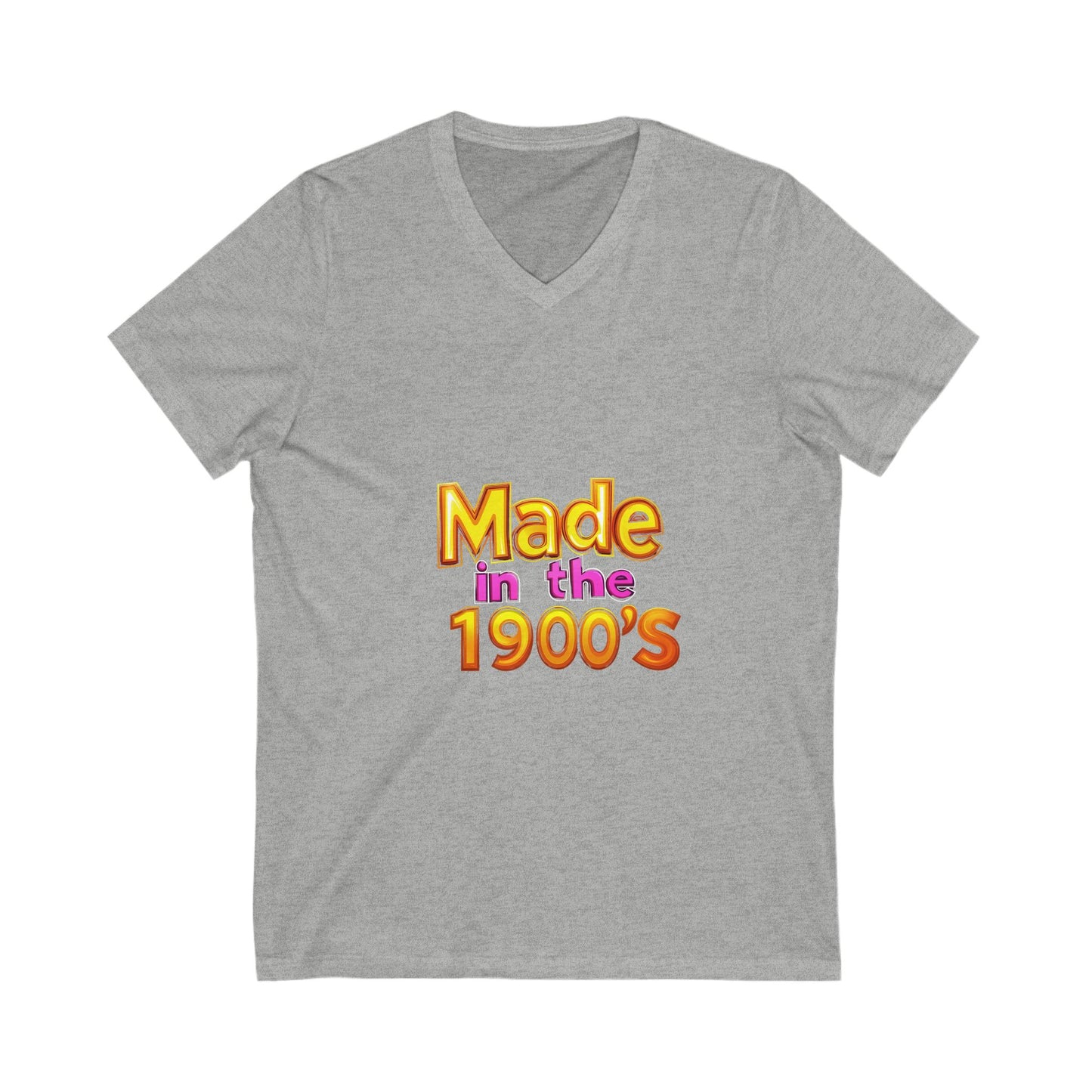 Made in the 1900s V-Neck T-Shirt | Vintage Birthday Gift | Retro Gold Text Design