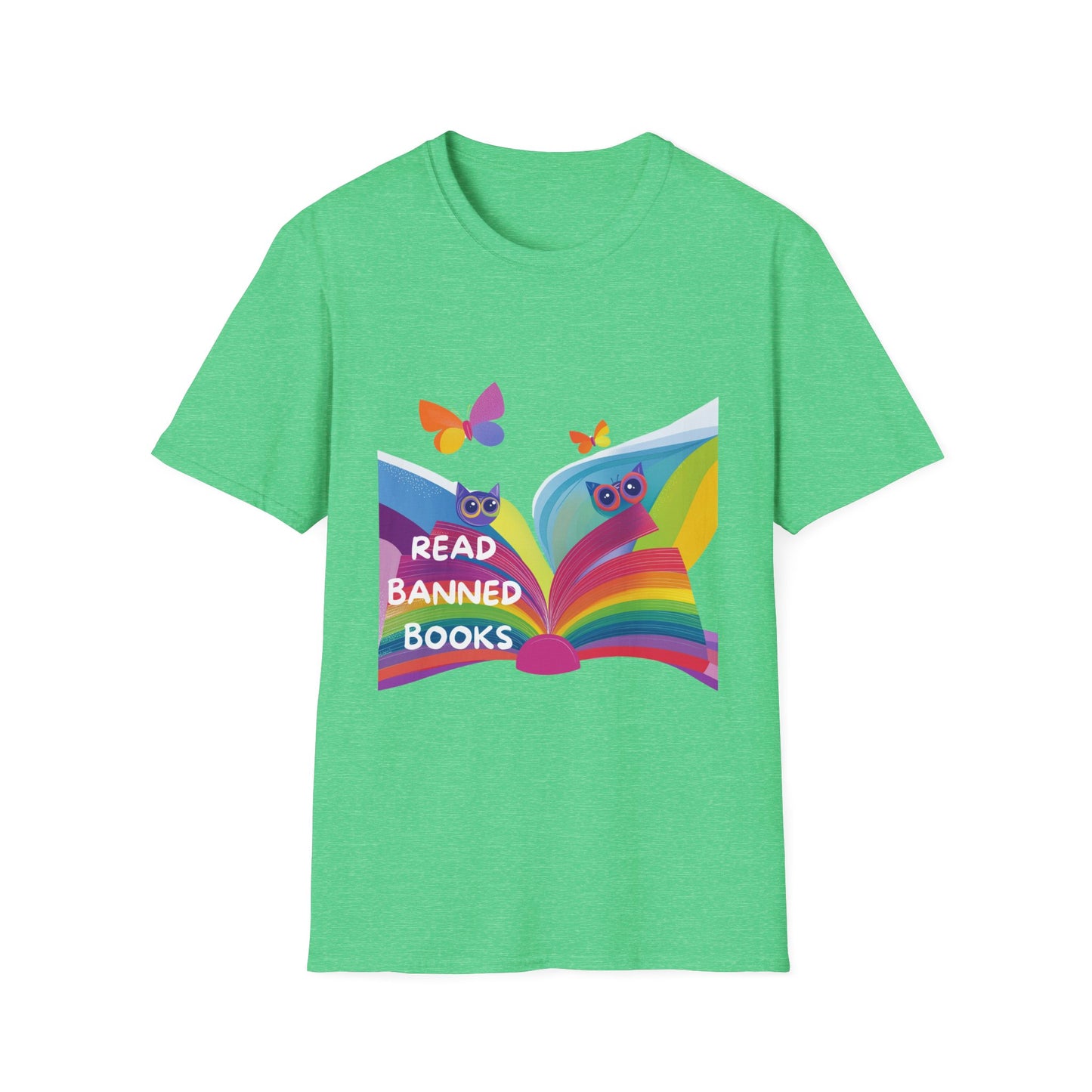 Rainbow Owl Read Banned Books T-Shirt | Cute Activist Library Tee