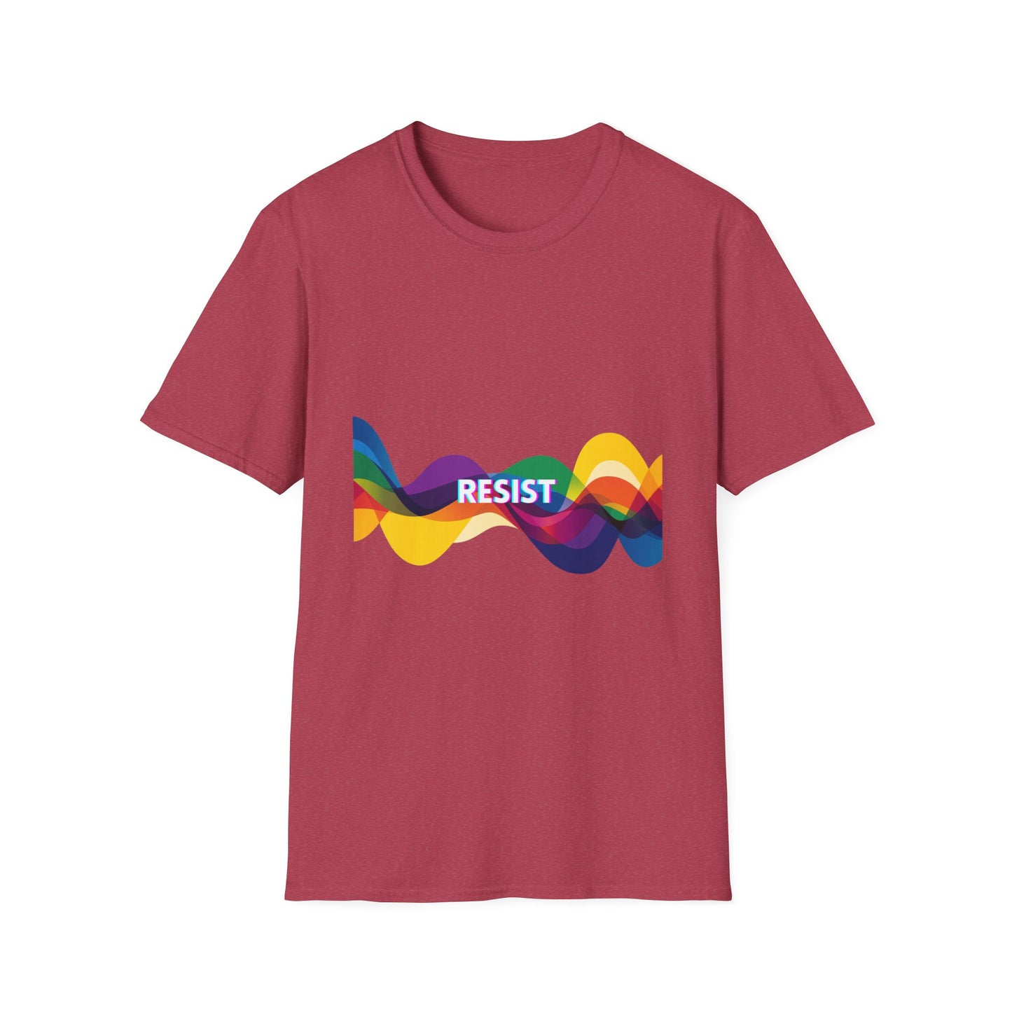 Colorful Waves RESIST T-Shirt | Progressive Pride Statement Tee