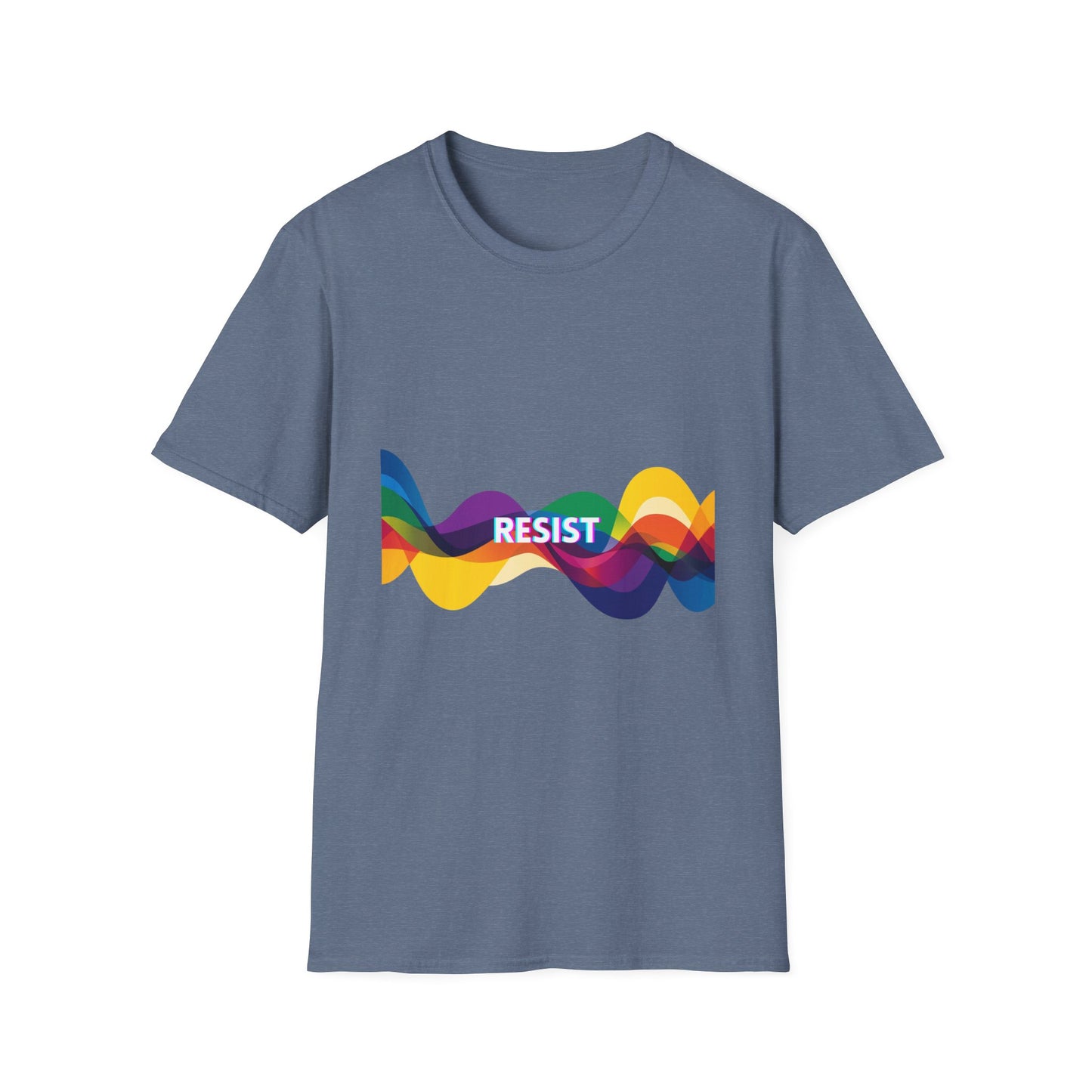 Colorful Waves RESIST T-Shirt | Progressive Pride Statement Tee