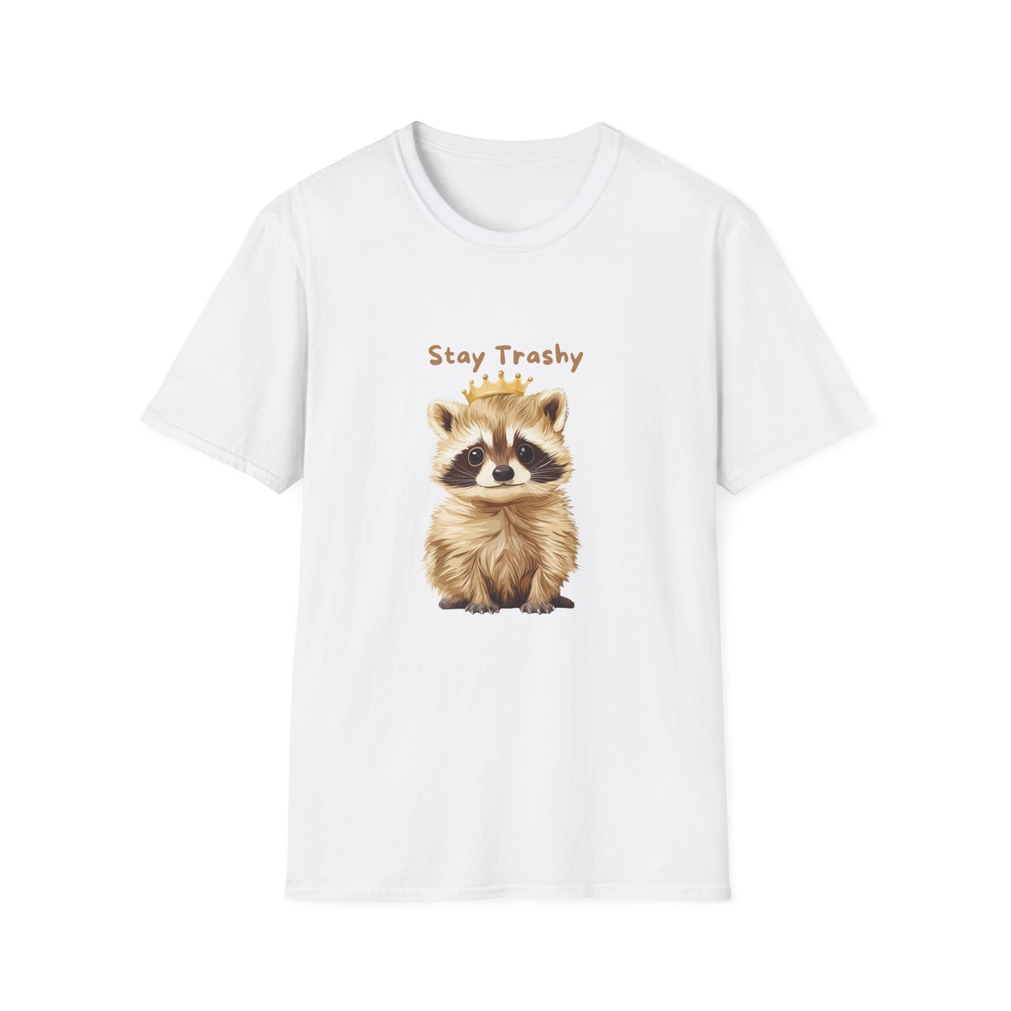 Stay Trashy Raccoon Crown T-Shirt | Cute Animal Kawaii Unisex Tee