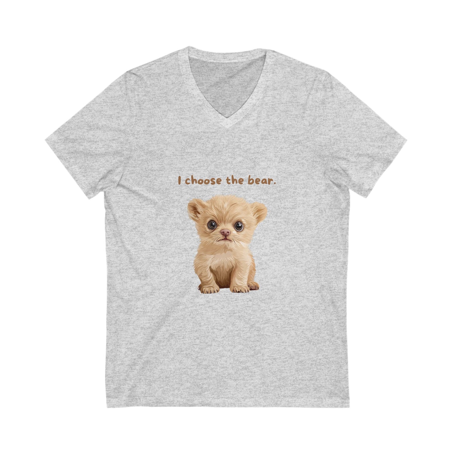 I Choose The Bear Cute Cub V-Neck T-Shirt | Animal Rights Activism | Kawaii Pet Lover Gift