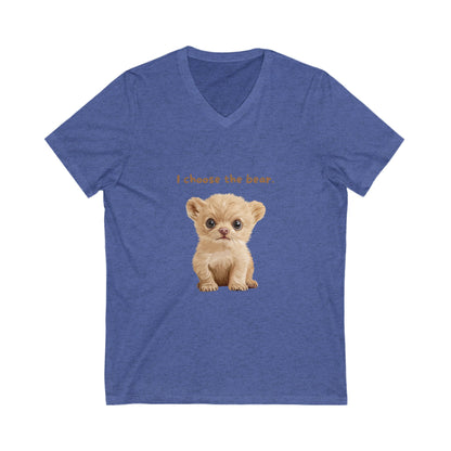 I Choose The Bear Cute Cub V-Neck T-Shirt | Animal Rights Activism | Kawaii Pet Lover Gift