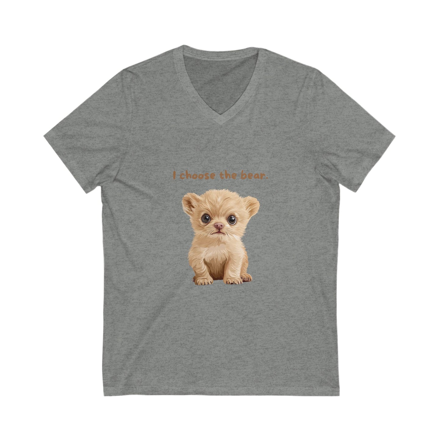 I Choose The Bear Cute Cub V-Neck T-Shirt | Animal Rights Activism | Kawaii Pet Lover Gift