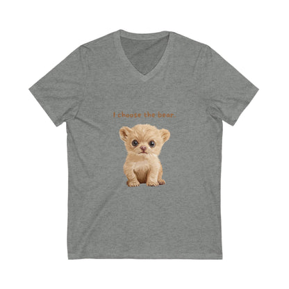 I Choose The Bear Cute Cub V-Neck T-Shirt | Animal Rights Activism | Kawaii Pet Lover Gift