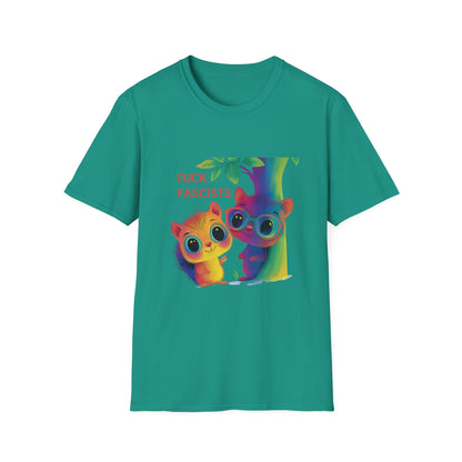 Rainbow Squirrels Anti-Fascist T-Shirt | Kawaii Activist Unisex Tee