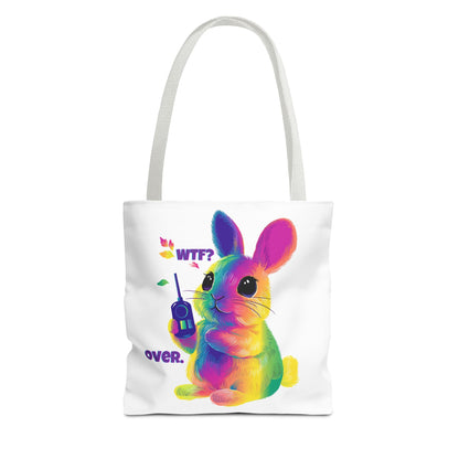 Rainbow Bunny WTF Tote Bag | LGBTQ+ Pride Statement Bag
