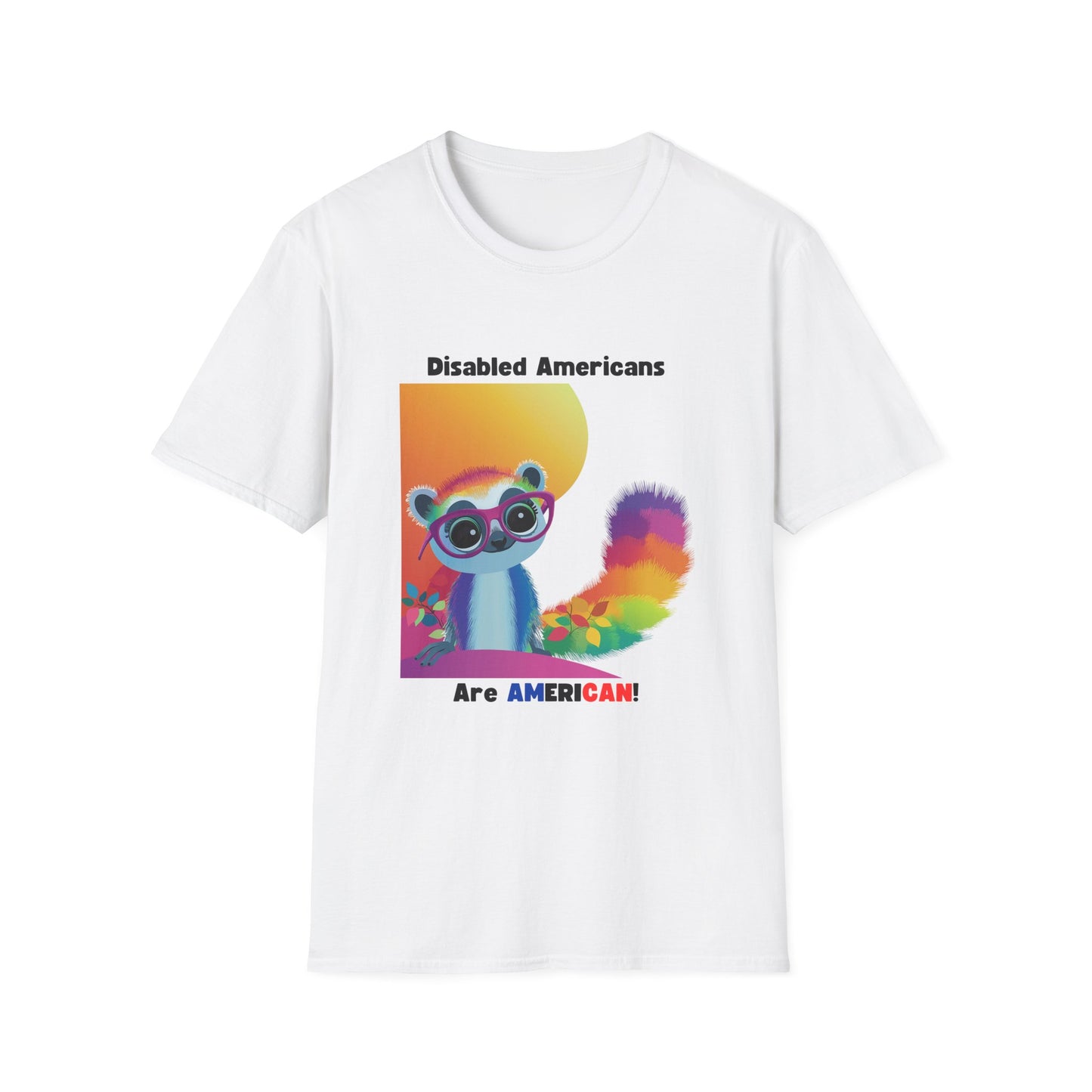 Disabled Americans Are AmeriCAN! | Cute Raccoon Disability Rights T-Shirt