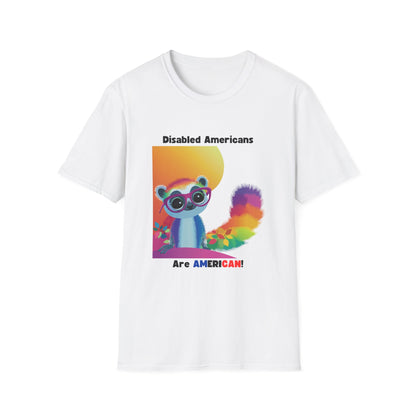 Disabled Americans Are AmeriCAN! | Cute Raccoon Disability Rights T-Shirt