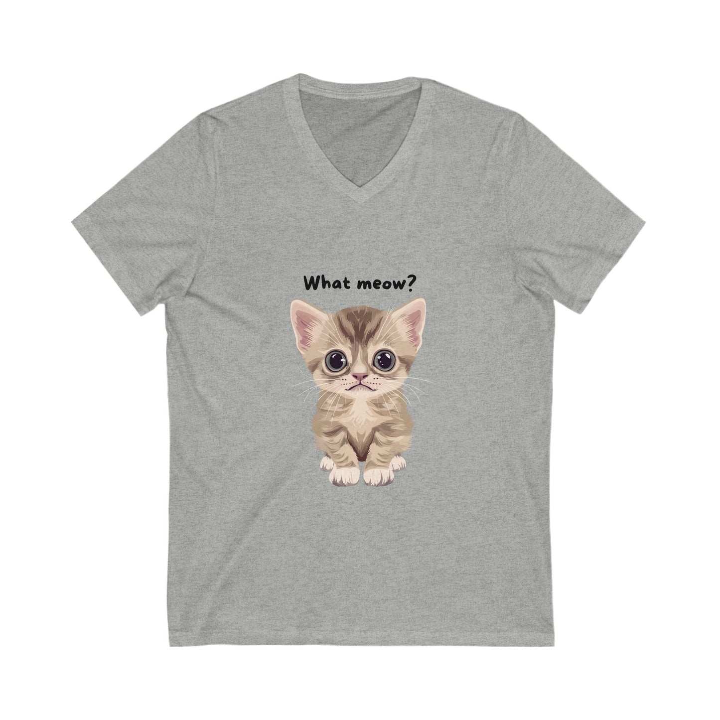 What Meow? Cute Kitten V-Neck T-Shirt | Kawaii Cat Lover Gift