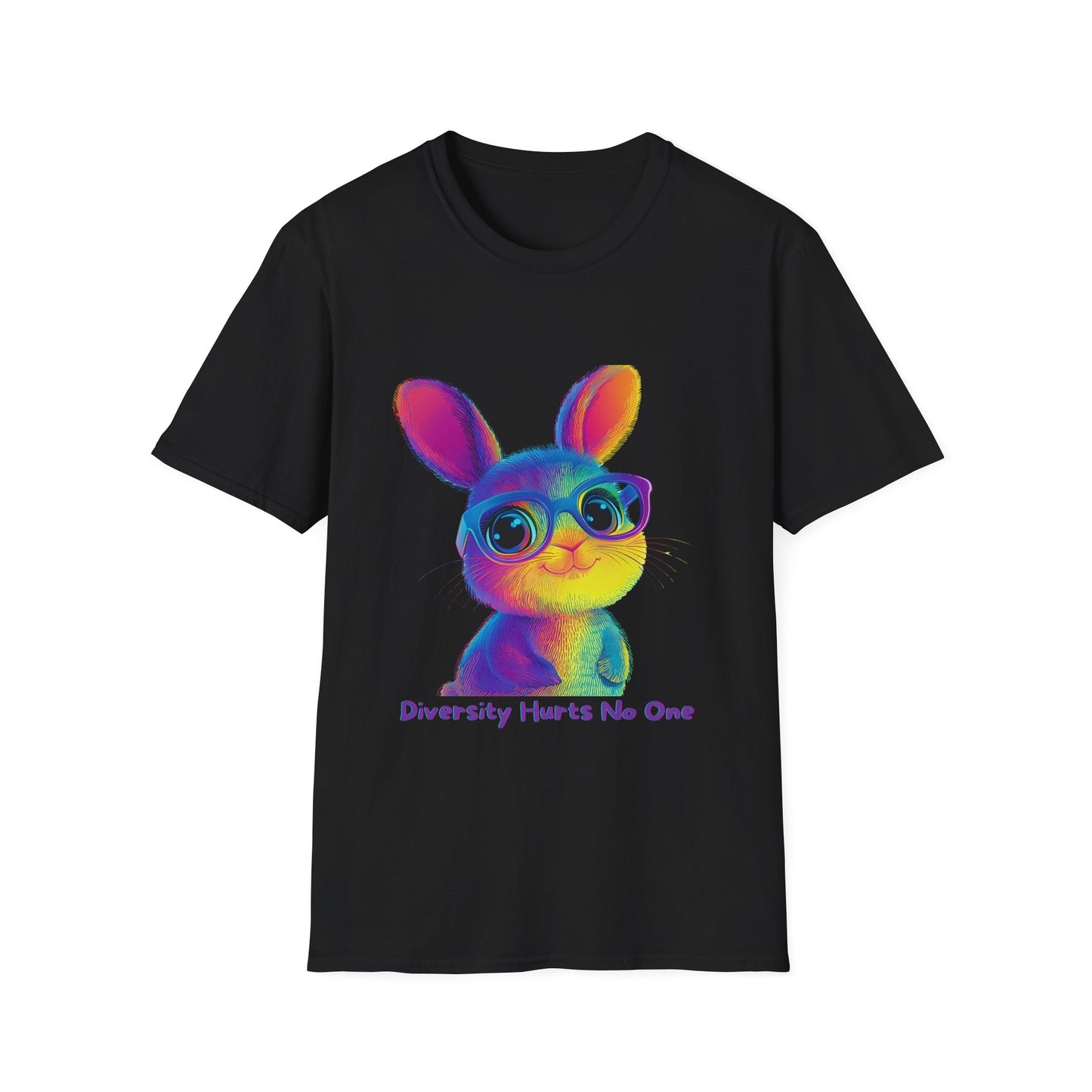 Rainbow Bunny Diversity T-Shirt | Inclusive Kawaii Unisex Tee