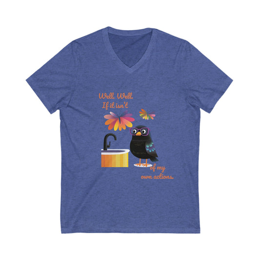 Kawaii Bird Self-Empowerment V-Neck T-Shirt | Cute Activist Unisex Tee