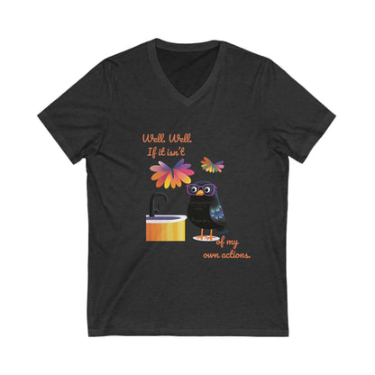 Kawaii Bird Self-Empowerment V-Neck T-Shirt | Cute Activist Unisex Tee