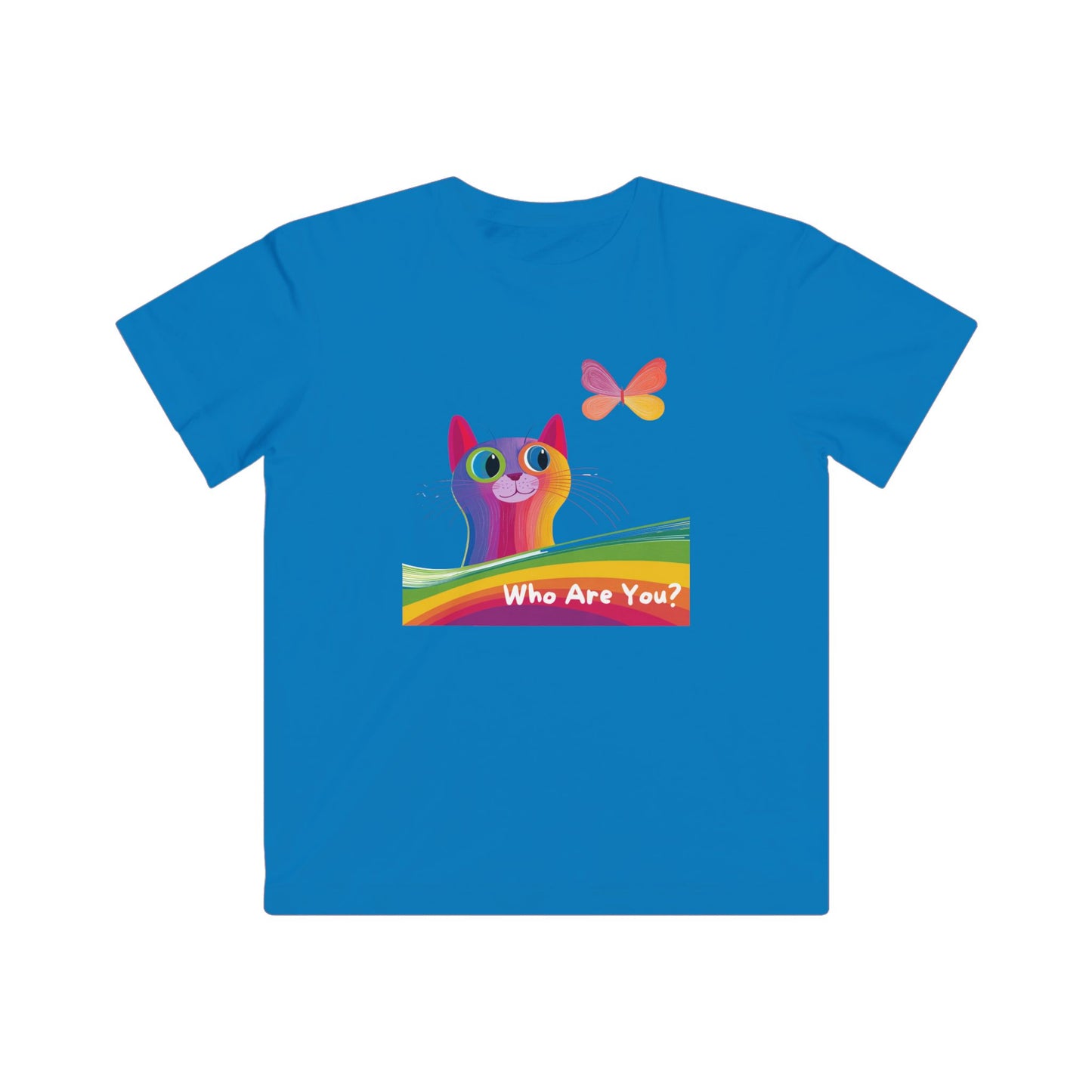 Rainbow Cat Kids T-Shirt | LGBTQ Pride Kitten | Identity Affirming Youth Tee