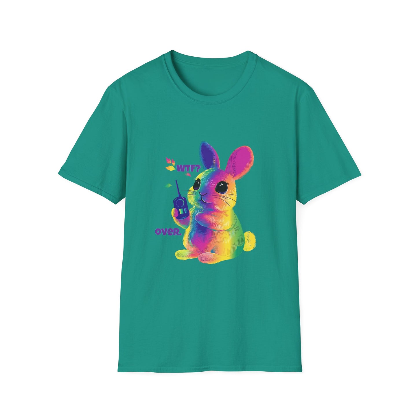 Rainbow Bunny WTF? OVER. Protest T-Shirt | Cute Activist Tee