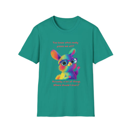 Rainbow Bunny Attitude T-Shirt | Sassy Pet Graphic Tee
