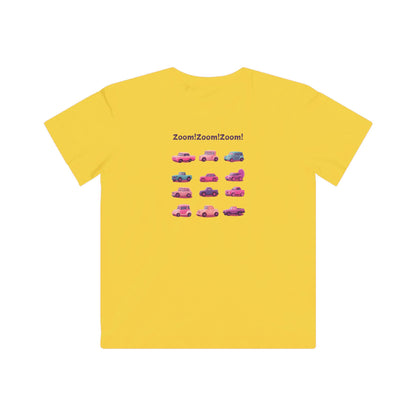 Zoom! Zoom! Kids Car T-Shirt | Kawaii Vehicle Grid Design | Cute Unisex Children's Tee