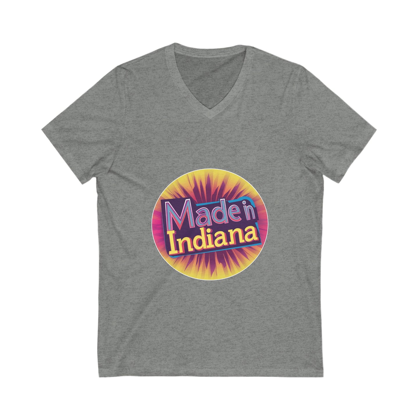 Made in Indiana V-Neck T-Shirt | Retro State Pride Unisex Tee